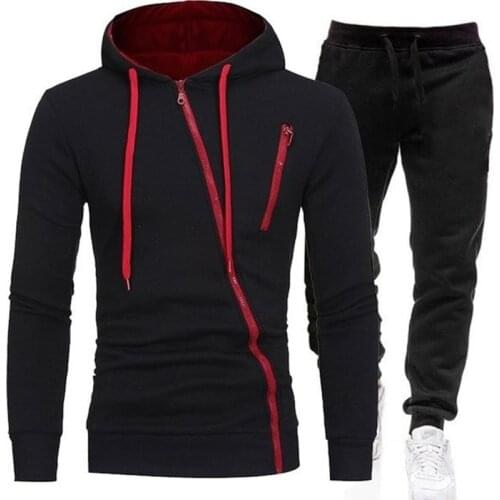 Winter Mens Tracksuit 2 Pieces Set Hoodies+Pants Sport Suits for Men Sweatshirt Zipper Hoodies Mens Clothing Sets Sportswear