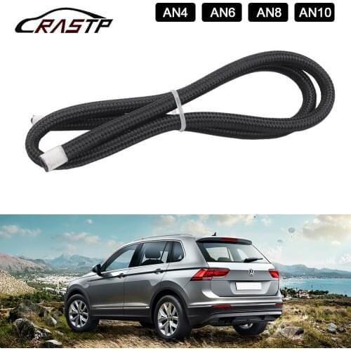 1Meter AN4 AN6 AN8 AN10 Nylon Braided Stainless Steel Hose Line Racing Hose Fuel Supply Car Engine Oil Black RS-HR016-1M