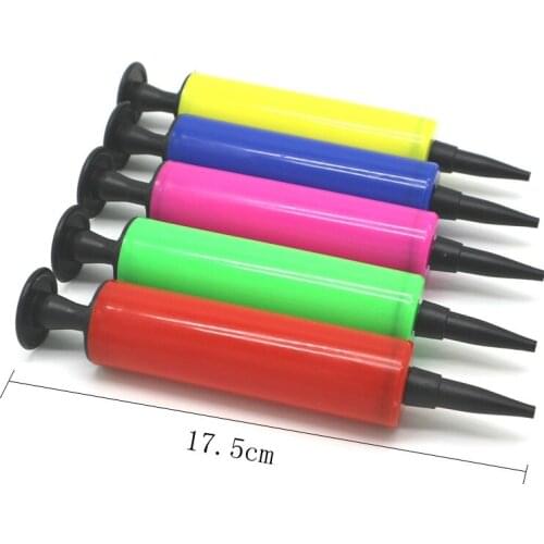 1PCS 17.5cm Mini Balloon Pump balloon inflator hand push Air Pump portable plastic Balloons Pump for Birthday Party Supplies