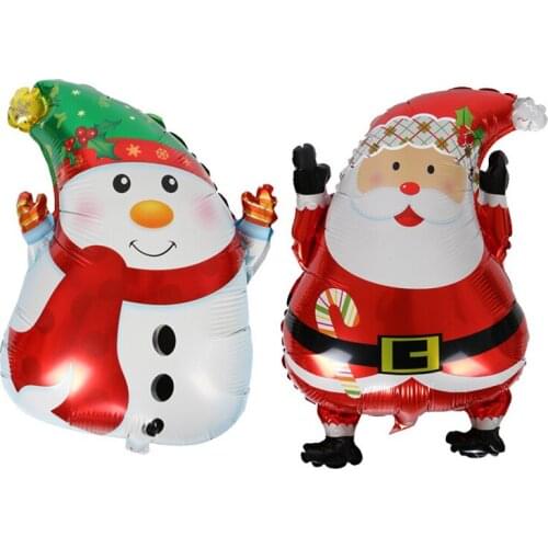 1pc 45*63cm Cartoon Santa Claus Snowman Foil Balloon Aluminum Baloon Kids Gift Merry Christmas New Year Party Decoration