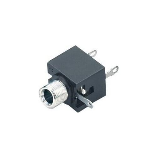 100pcs Screw Phone Jack 2.5 mm Diameter Mono channel 3 contact 2 conductor 2 Poles Through Hole inner one Switch