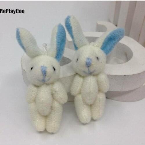 50Pcs/Lot Mini rabbit Stuffed Plush Toys 4.5cm Small rabbit Stuffed Toys pelucia Pendant Kids Birthday Gift Party Decor DMR121