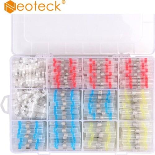 Neoteck 550PCS Solder Seal Wire Connectors Heat Shrink Butt Connectors Electrical Wire Terminals Insulated Waterproof Marine