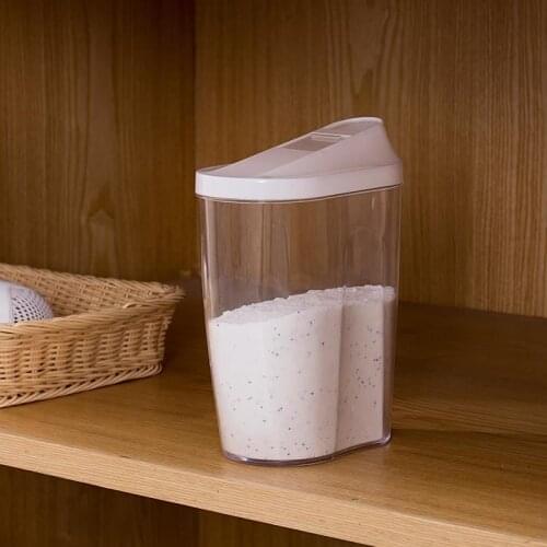 Household with lid laundry detergent box creative transparent container storage tank laundry powder barrel WF3041706