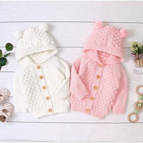 Children Kids Autumn Baby Boy Girl Cotton Plush Ball Design Sweater Outerwear Coat Clothes Newest