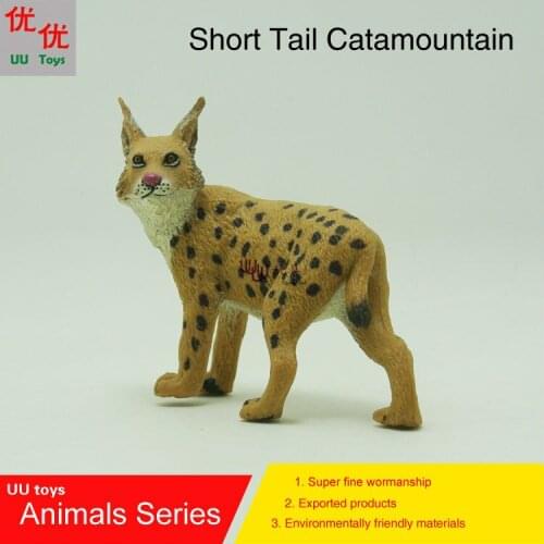 Hot toys:Short Tail Catamountain Simulation model Animals kids toys children educational props