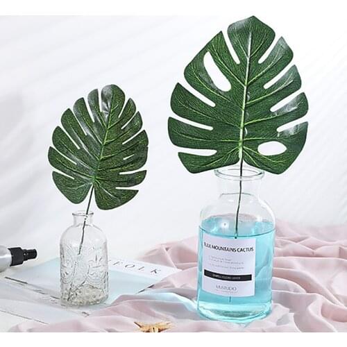 66PCS Artificial Leaves Lifelike Folium Cycas Monstera Fake Leaves Faux Plant