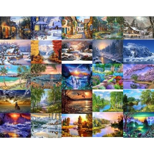 Counted Cross Stitch Kits Needlework Embroidery - Crafts 14/16/18/27/28 ct Aida DMC Color DIY Arts Handmade Home Decor - scenery