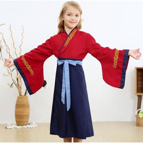 Mulan Cosplay Costume Kids Girls Heroine Princess Dress Up Halloween Costume For Kids Carnival Performance Party Clothing Set