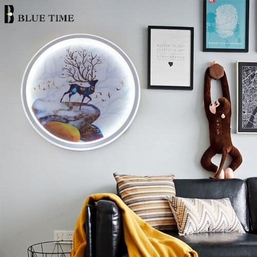 Round Led Wall Light Modern Home White Wall Lamp 110v 220v For Bedroom Bedside Light Lustre Living Room Dining Room luminaitre