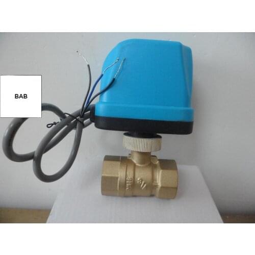 DN20(G 3/4") AC220V electric actuator brass ball valve,Cold&hot water/Water vapor/heat gas 2 way Brass Motorized Ball Valve