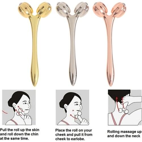 Metal 3D Roller Massager 360 Rotate Thin Face Full Body Shape Massager Wrinkle Remover Y Shape Massager Facial Massage Tool