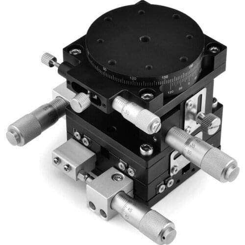 XYZR Axis diameter 60mm Knob Micrometer Sliding stage Guide Rail Type Platform Manual Displacement Sliding Table LT60-LM