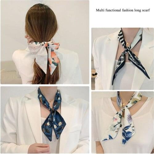 Multi-purpose Satin Ribbon Headband Female Hair Tie Mori Super Fairy Bow Tie Retro Ribbon French Scarf Headband