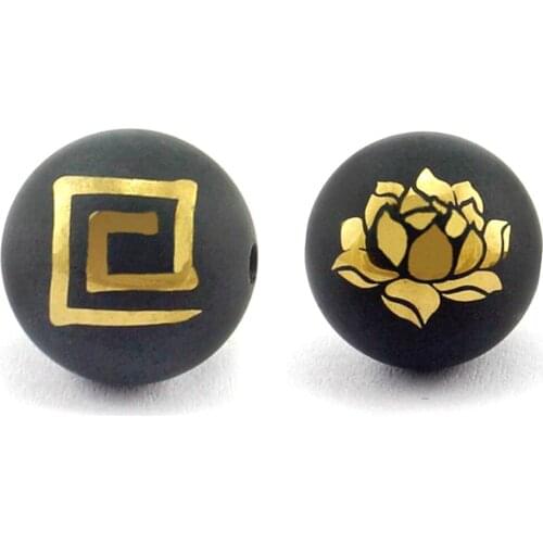 Natural Stone Agate Loose Beads Nasturtium Five Elements Gold Bracelet Religious Ethnic Style DIY Necklace Jewelry Accessories