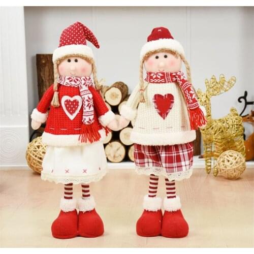 2022 New Christmas Tree Pendant Girl Doll Christmas Hat Snowman Doll Plush Toy New Year Gift Home Decoration Entrance Decoration