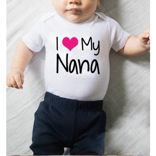 New Born Girl Clothes Baby Boy Onesie Short Winter Clothes Newborn Girl Printing Love nana Heart Cotton onesies baby Rompers