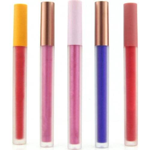 Wholesale Empty 1.5ML Lipgloss Tubes Round Frosted Lip Gloss Tubes Muticolor Cap Lip Glaze Bottle Wand Tube DIY Cosmetic Tool