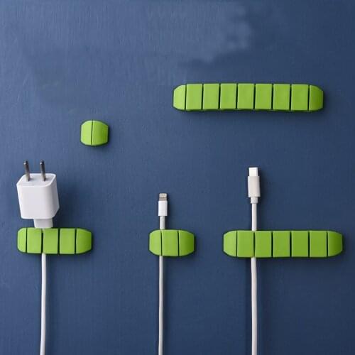 IPHONE Cable Organizer Wire Management organizador Cord Clip Office Desktop Phone Cables holder Wire Winder Silicone Tie Fixer