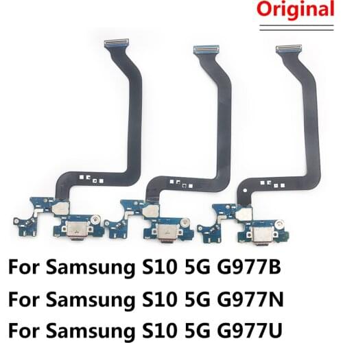 Original For Samsung Galaxy S10 ( 5G ) G977U G977N G977B Dock Connector Micro USB Charging Port Flex Cable Microphone Board