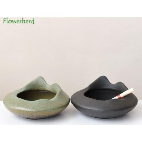Retro Japanese Style Ashtray Creative Ashtray Ceramic Home Living Room Yamagata Ashtray Simple Office Decoration