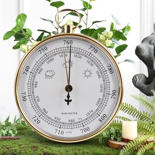 New 1pcs Quality Precision Aneroid Handheld Barometer 4-Inch Diameter Round Dial Trac Outdoor Fishing Barometer With Ring b2901