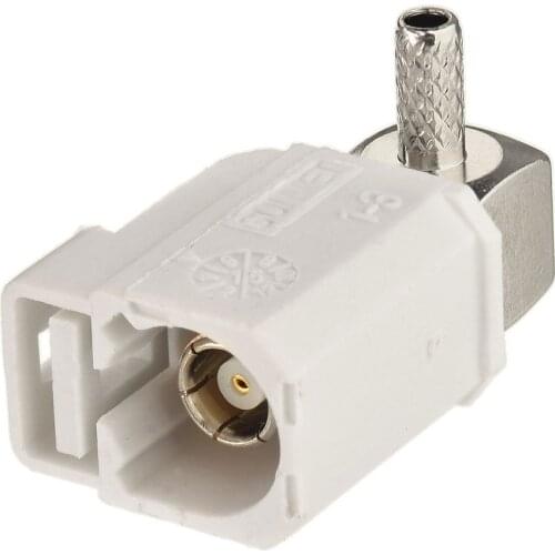 Superbat Fakra B White/9001 Jack Right Angle Radio with Phantom Crimp RF Coaxial Connector for Cable RG316 RG174 LMR100