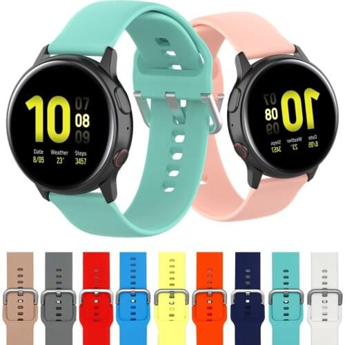 20mm 22mm Silicone Strap For Samsung Galaxy Watch Active 2 40 44mm Sport Wrist Bracelet Band For Samsung Watch 3 41 45mm Gear S3