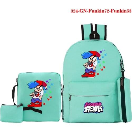 2021 Fashion Pen Bag Friday Night Funkin Print Canvans Backpack Teenager Schoolbag Student Bookbag Friday Night Funkin Back Pack
