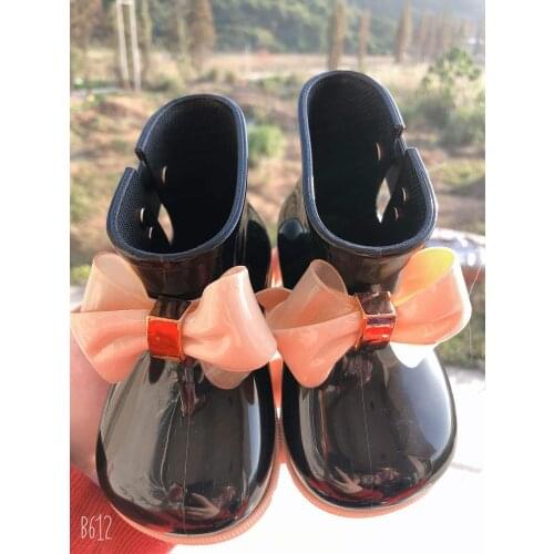 Mini Melissa bow Rain boot Boy Girl Garden shoes 2020 NEW Baby water boots Melissa Rainboot For Kids Non-slip Sandalias HMI012