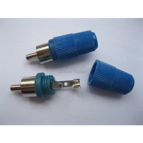 Solder Blue RCA Plug Audio Video Connector (have no soft tail) 500 pcs per Lot Hot Sale