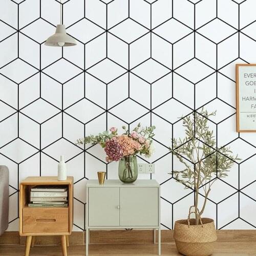 Modern and simple lattice rhombus, bedroom living room dining room, room background wall, waterproof and wear-resistant geometri