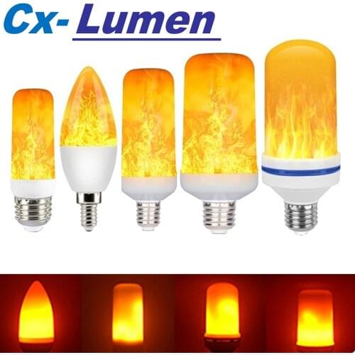 LED E27 Flame Bulb Dynamic Flame Effect Fire Light Bulbs Corn Bulb Creative Flickering Emulation Decor LED Lamp Lighting Lamp
