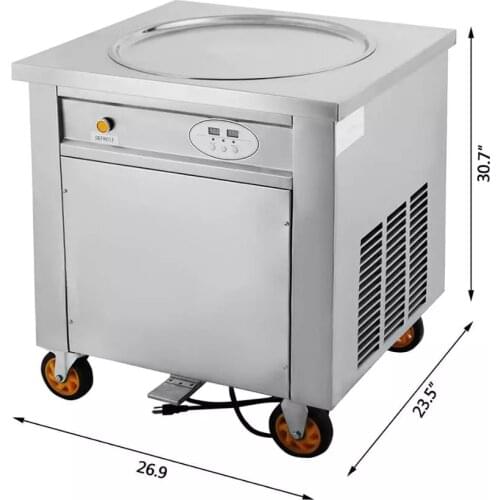 Intelligent Fried Roll Ice Cream Machine Fry Ice Cream Roll Machine with Temperature Control and Pedal