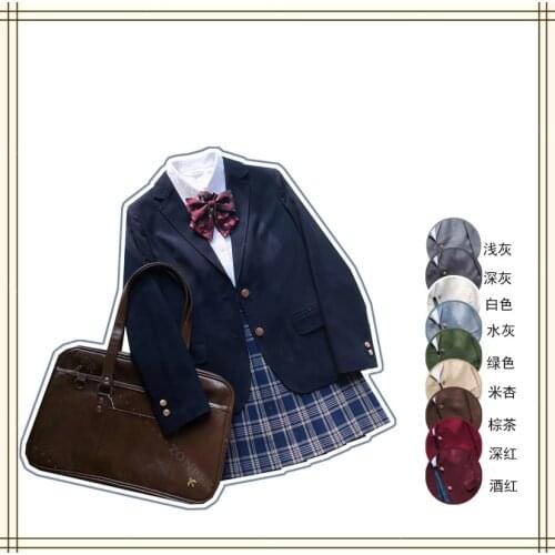 Japanese JK Preppy Style Womens Single Breasted Blazers Coat Long Sleeve Spring Autumn Outwear 9 Colors