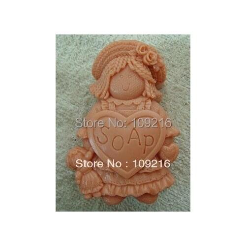 1pcs Lovely Girl (ZX531) Silicone Handmade Soap Mold Crafts DIY Mold