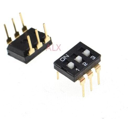 10PCS BLACK Gold 3 Position TOGGLE switch DIP doule Row 3PIN PITCH 2.54MM Slide Switches 3 PIN