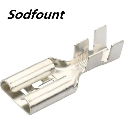 100pcs 9.5 plug spring terminal 9.6 high current terminal block straight plug barbed copper joint
