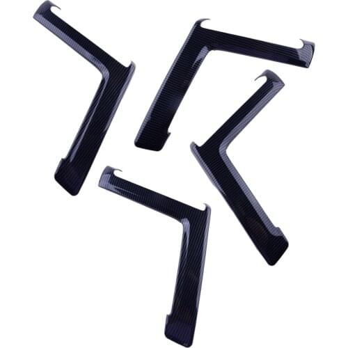 4Pcs Carbon Fiber Black Inner Door Armrest Stripes Covers Trims ABS Fit For Toyota 4Runner 2010-2016 2017 2018 2019 2020 2021