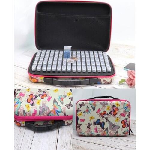 80boxs diamond painting drill box Butterfly Diamond Embroidery Accessories diamond mosaic Carry Case Storage Box Hand Bag Tools
