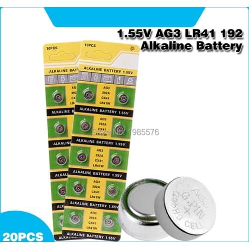 20x LR41 AG3 392A SR41SW 384 LR736 V3GA 192 1.55V Button Coin Cell Battery Batteria For Watch Clocks Laser Pointer Torch