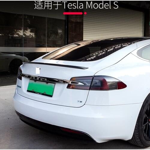 Car Styling For Tesla Model S 4 Door Sedan 2012 2013 2014 2015 2016 New Carbon Fiber Rear Spoiler Tail Trunk Wing Boot Molding