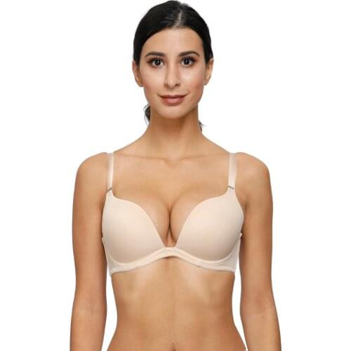 Women Bra Deep Plunge Push Up Lingerie Convertible Multiway Underwire Bralette Transparent Straps Bras For Women A B C D E