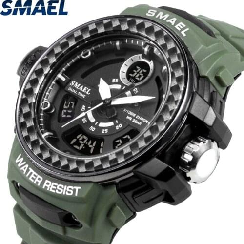 SMAEL Watch Mens Watch Fashion Sport Digital Watch Military Multifunctional Mens Watches Chronograph Waterproof Wristwatch Men