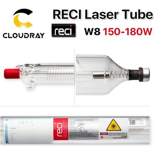 Cloudray Reci W8 150W CO2 Laser Tube Wooden Case Box Packing Length 1850 Dia. 90mm for CO2 Laser Engraving Cutting Machine S8 Z8