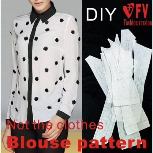 DIY handmade clothing cutting pattern to map custom womens shirt pattern 1:1 finished drawing BCY-24
