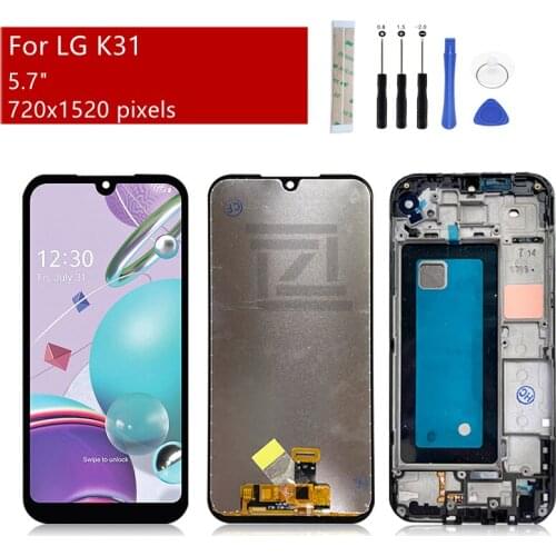For LG K31 LCD Display Touch screen Digitizer Assembly LM-K300Q LMK300 LGL355DL With Frame Screen Replacement epair Parts 5.7"