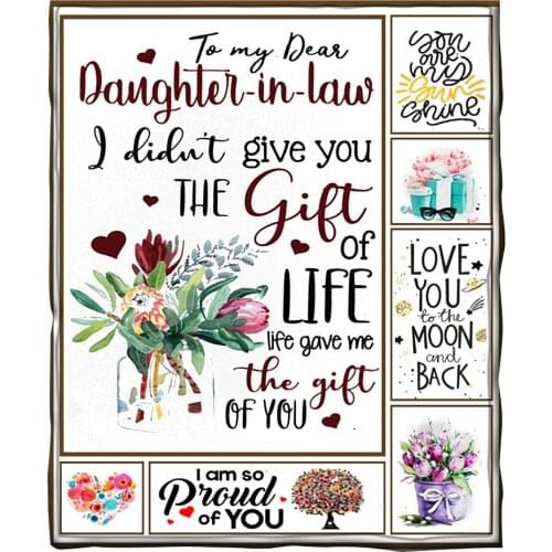 To My Daughter-in-law 3d printed fleece blanket for Beds Hiking Picnic Thick Quilt Fashionable Bedspread Sherpa Throw Blanket 02