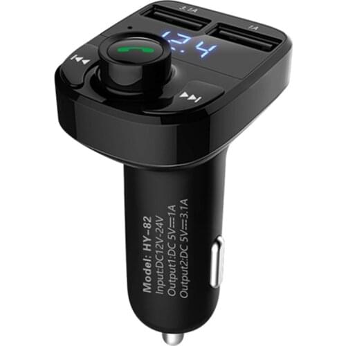 Bluetooth FM Transmitter for Car, Audio Adapter and Receiver, Hands-Free Calling, Dual USB Ports and Support U Disk