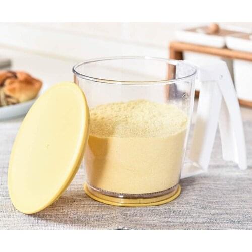 Baking Tools Flour Sieve Filter Powder Cup Sugar Sieve Sieve Shaker Mechanical Mesh Shape Flour Plastic